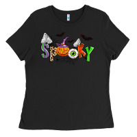 Black halloween spooky Ladies Tee - Zillion Design Studio