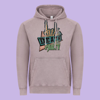 Death Of The Party White Vintage Hoodie Designed By Jahusdesignshop