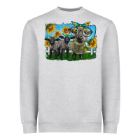 Heather Grey cute hempshire sheep family Heavyweight Sweatshirt - LillyAllenDesigns