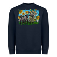 Navy cute hempshire sheep family Heavyweight Sweatshirt - LillyAllenDesigns