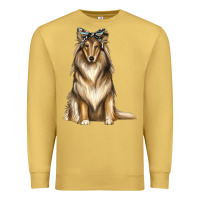 Antique Gold collie with bandanna Premium Sweatshirt - texasbilliewilder