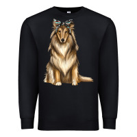 Black collie with bandanna Premium Sweatshirt - texasbilliewilder