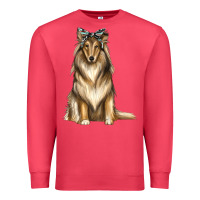 Cardinal collie with bandanna Premium Sweatshirt - texasbilliewilder