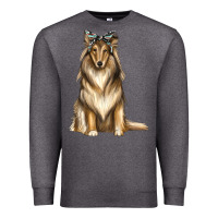 Charcoal Heather collie with bandanna Premium Sweatshirt - texasbilliewilder