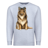 Heather Grey collie with bandanna Premium Sweatshirt - texasbilliewilder
