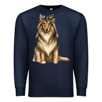 Navy collie with bandanna Premium Sweatshirt - texasbilliewilder