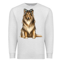 Oatmeal Heather collie with bandanna Premium Sweatshirt - texasbilliewilder