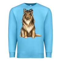 Ocean Blue collie with bandanna Premium Sweatshirt - texasbilliewilder