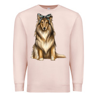 Pale Pink collie with bandanna Premium Sweatshirt - texasbilliewilder