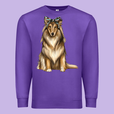 Collie With Bandanna Premium Sweatshirt Designed By Texasbilliewilder