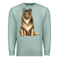 Seafoam collie with bandanna Premium Sweatshirt - texasbilliewilder