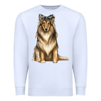White collie with bandanna Premium Sweatshirt - texasbilliewilder