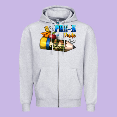Pre K Dude Zipper Hoodie Designed By Bundleandbundleshop