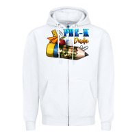 White pre k dude Zipper Hoodie - BundleAndBundleShop