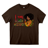 Chocolate Brown I am black history Heavy Core Tee - Zillion Design Studio