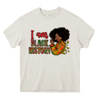 Cream I am black history Heavy Core Tee - Zillion Design Studio