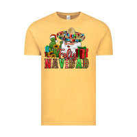 Vintage Mustard feliz navidad Spanish Christmas Vintage Tee - Jasminsmagicworld