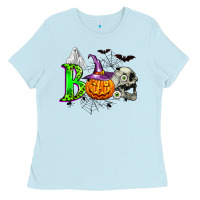 Baby Blue boo halloween Ladies Tee - Zillion Design Studio