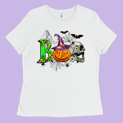 Boo Halloween Ladies Tee Designed By Zillion Design Studio