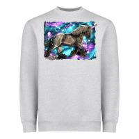 Heather Grey black unicorn Heavyweight Sweatshirt - LillyAllenDesigns