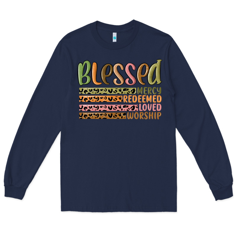 Retro Blessed Redeemed Quotes Long Sleeve Tee by MaliasSmallBusiness | Teevron