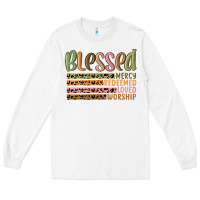 White retro blessed redeemed quotes Long Sleeve Tee - MaliasSmallBusiness