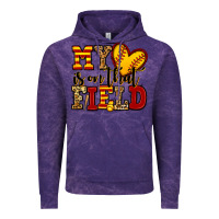 Cloud Purple my heart is on that field softball Vintage Hoodie - Jasminsmagicworld