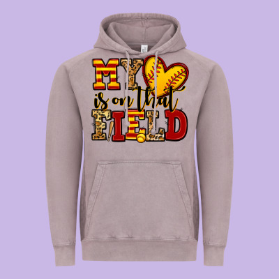 My Heart Is On That Field Softball Vintage Hoodie Designed By Jasminsmagicworld