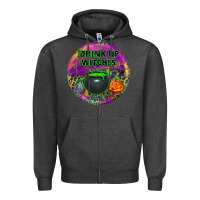 Charcoal Heather halloween round earrings Zipper Hoodie - BundleAndBundleShop