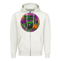 Oatmeal Heather halloween round earrings Zipper Hoodie - BundleAndBundleShop