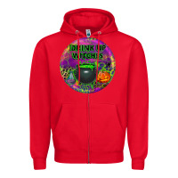 Red halloween round earrings Zipper Hoodie - BundleAndBundleShop