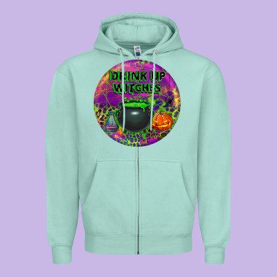 Halloween Round Earrings Zipper Hoodie Designed By Bundleandbundleshop