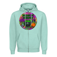 Seafoam halloween round earrings Zipper Hoodie - BundleAndBundleShop
