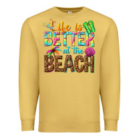 Antique Gold Life is better at the beach Premium Sweatshirt - NancyCooperArtShop