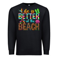 Black Life is better at the beach Premium Sweatshirt - NancyCooperArtShop