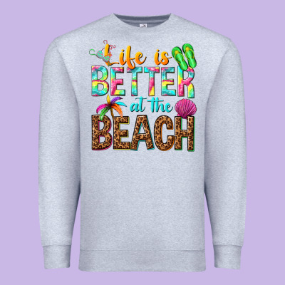 Life Is Better At The Beach Premium Sweatshirt Designed By Nancycooperartshop