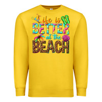 Lemon Life is better at the beach Premium Sweatshirt - NancyCooperArtShop