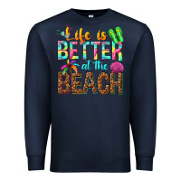 Navy Life is better at the beach Premium Sweatshirt - NancyCooperArtShop