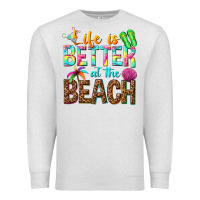Oatmeal Heather Life is better at the beach Premium Sweatshirt - NancyCooperArtShop