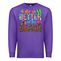 Purple Life is better at the beach Premium Sweatshirt - NancyCooperArtShop