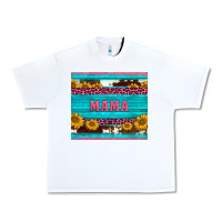 White cowhide leopard sunflowers mama Urban Heavy Tee - BarkalooDesign