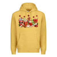 Antique Gold Christmas coffee cups Premium Hoodie - texasbilliewilder