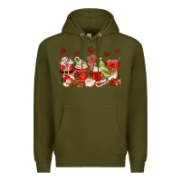 Army Green Christmas coffee cups Premium Hoodie - texasbilliewilder