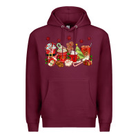 Burgundy Christmas coffee cups Premium Hoodie - texasbilliewilder