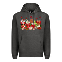 Charcoal Heather Christmas coffee cups Premium Hoodie - texasbilliewilder