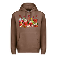 Chestnut Christmas coffee cups Premium Hoodie - texasbilliewilder