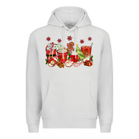 Dove Grey Christmas coffee cups Premium Hoodie - texasbilliewilder