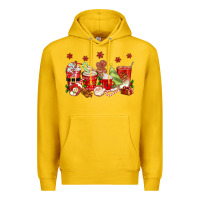 Lemon Christmas coffee cups Premium Hoodie - texasbilliewilder