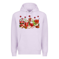 Lilac Christmas coffee cups Premium Hoodie - texasbilliewilder