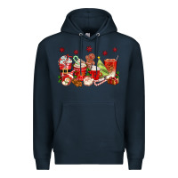 Navy Christmas coffee cups Premium Hoodie - texasbilliewilder